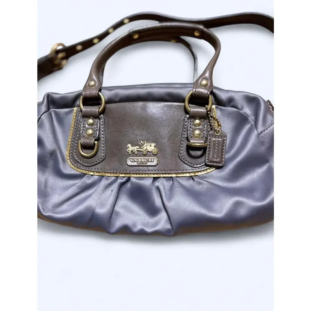 Vintage 2000s Coach Amanda Satchel Bag Mauve Top Handle Shoulder Bag - Picture 3 of 11